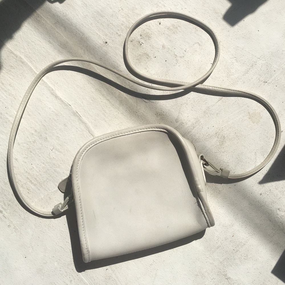 Vintage Coach Leather Mini Curved Crossbody Purse